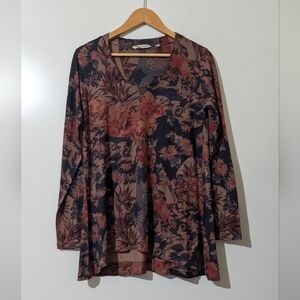 Soft Surroundings Soft Millie Floral Long Sleeve Top Size Medium N
